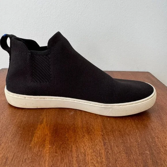 Rothy's The Chelsea Sneaker Boot Black Knit High Ankle - Picture 4 of 14